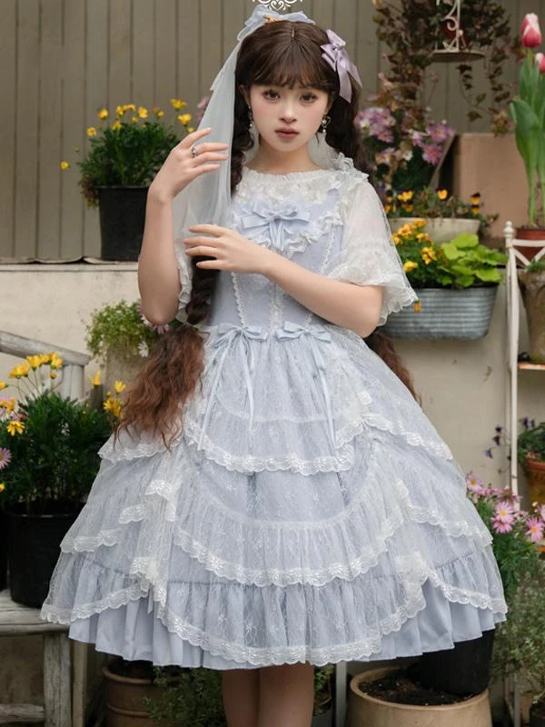 Sweet Lolita Graduation Dress Polyester Sleeveless Jumper Hime Lolita Dress - Image 5