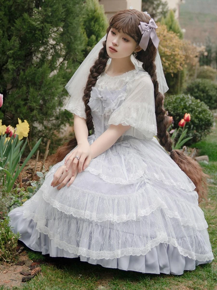 Sweet Lolita Graduation Dress Polyester Sleeveless Jumper Hime Lolita Dress - Image 4
