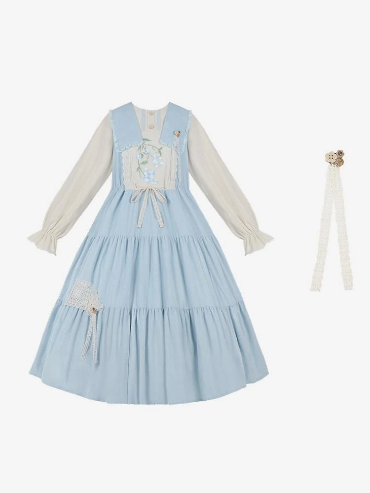 Sweet Lolita Dress Polyester Long Sleeves Dress Pastoral Style Lolita Dress - Image 10