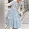 Sweet Lolita Dress Polyester Long Sleeves Dress Pastoral Style Lolita Dress