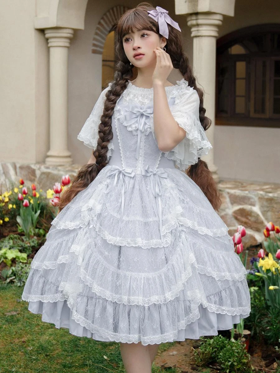 Sweet Lolita Graduation Dress Polyester Sleeveless Jumper Hime Lolita Dress