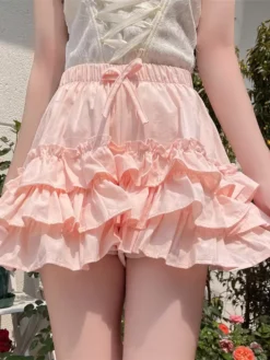 Sweet Lolita Bloomers White Ruffles Loose Lolita Shorts