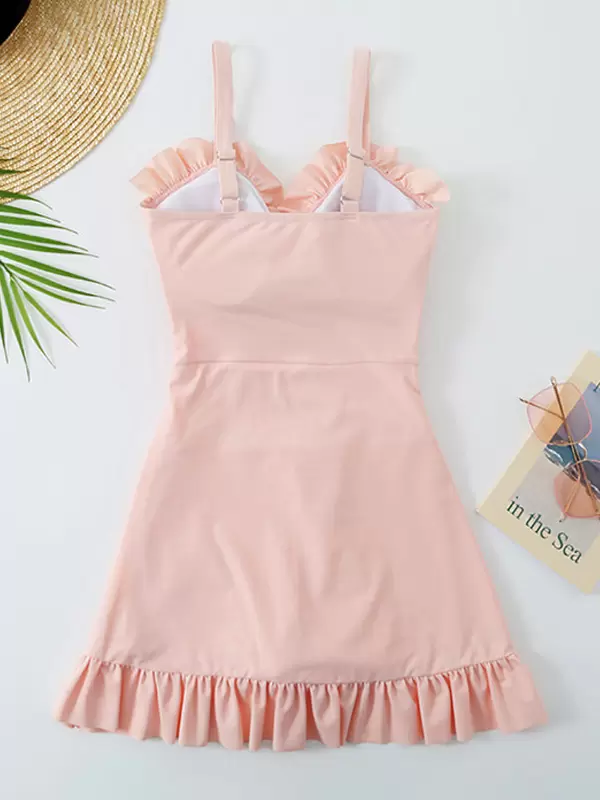 Sweet Lolita Swimsuits Light Sky Blue Ruffles Flowers Sleeveless Jumpsuit - Image 8