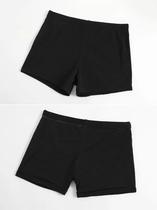 Sweet Lolita Swimsuits Black Ruffles Bows Sleeveless Dress Pants - Image 10