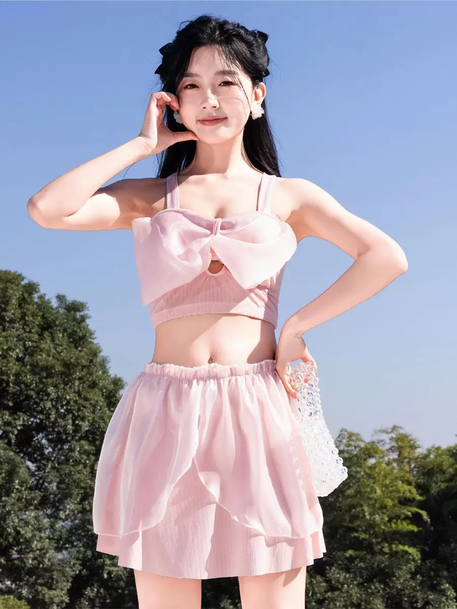 Sweet Lolita Swimsuits Black Bows Ruffles Sleeveless Skirt Top - Image 6