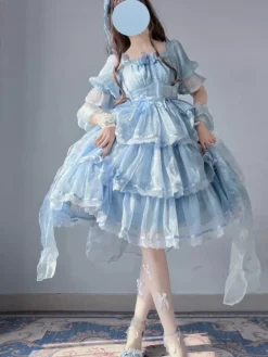 Sweet Lolita Dress Short Sleeves Sweet Fairytale Lolita Dress