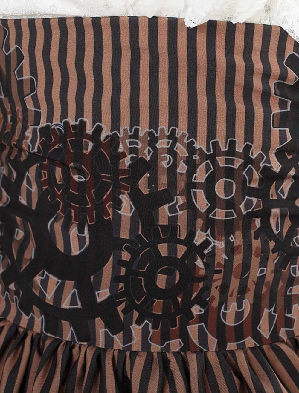 Lolitashow Sweet Lolita Skirt Black And White Gear Steampunk SK Lolita Skirt - Image 6