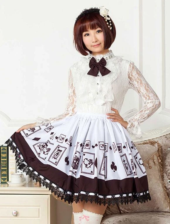 Lolitashow Chocolate Printed Polyester Lolita Skirt For Girls - Image 2