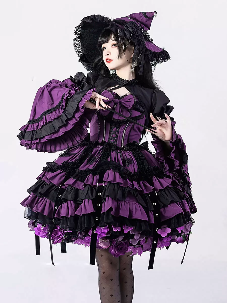Gothic Lolita Dresses Ruffles Lace Purple Pink - Image 3