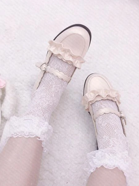 Sweet Lolita Socks Lilith Eye Lace White Lolita Tights