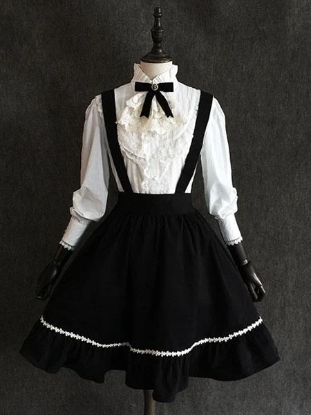Classic Lolita SK Little Devil Chiffon Frill Black Lolita Skirt - Image 2