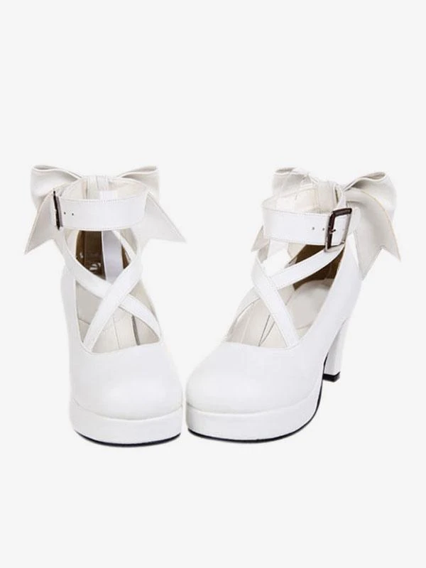 Sweet Platform Heels Lolita Shoes Ankle Straps Round Toe - Image 4