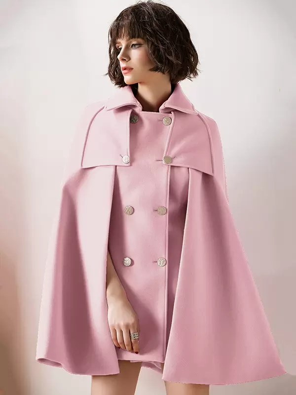 Women Red Poncho Oversized Cape Coat Winter Outerwear 2024 - Image 9