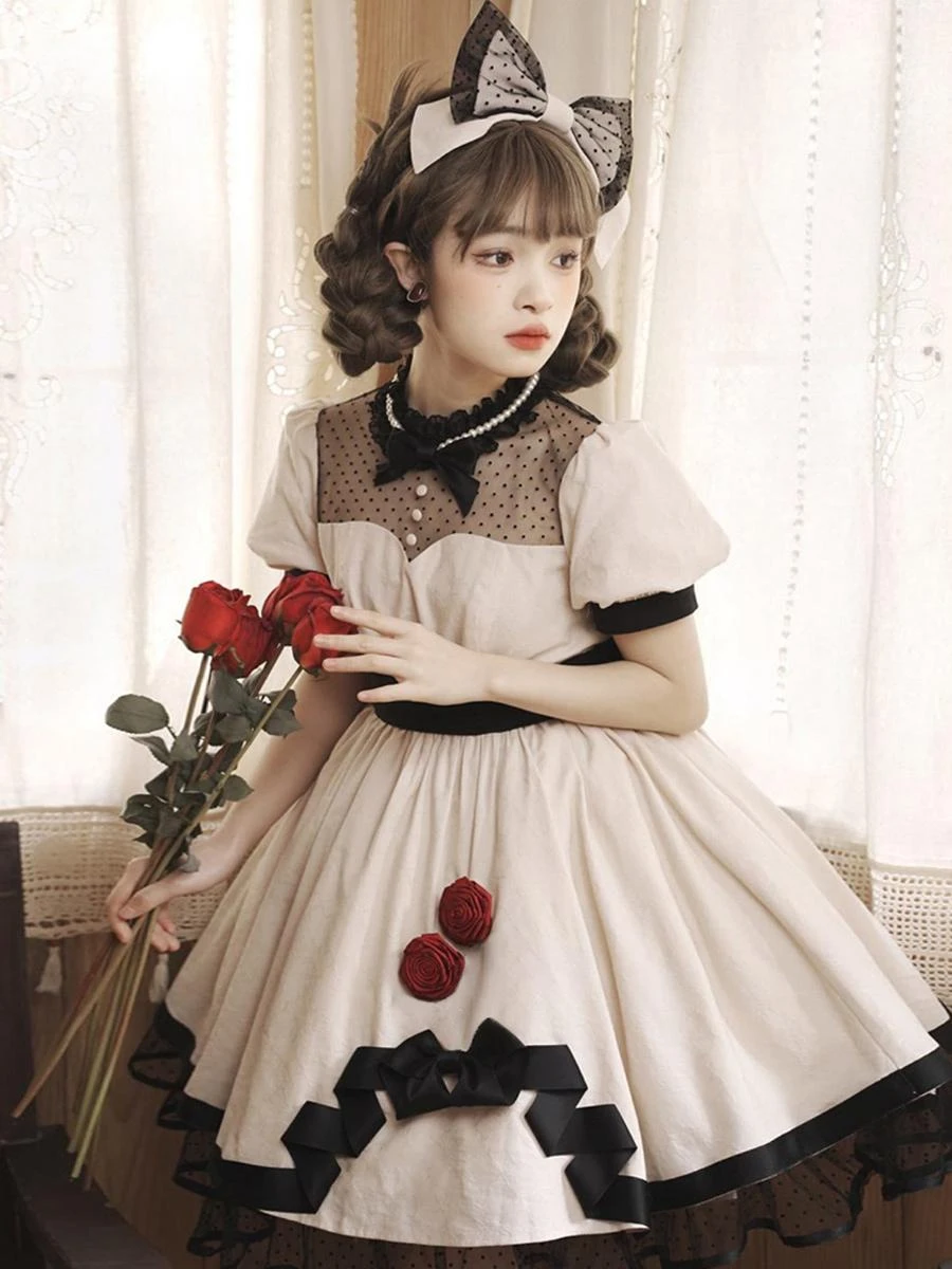 Sweet Lolita Dress Cotton Short Sleeves Jumper Sweet Lolita Dress - Image 7