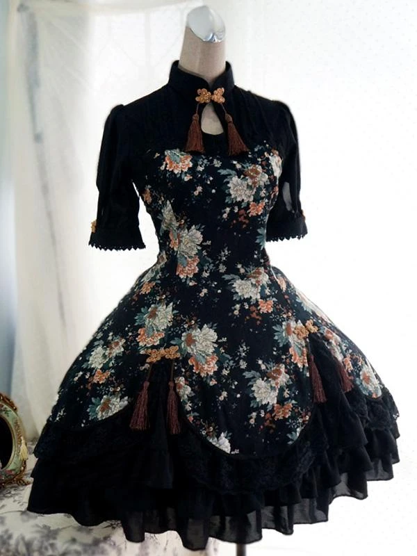 Qi Lolita Dress Chinese Style Qiluo Incense Sakura Fairy OP Lolita One Piece Dress - Image 3