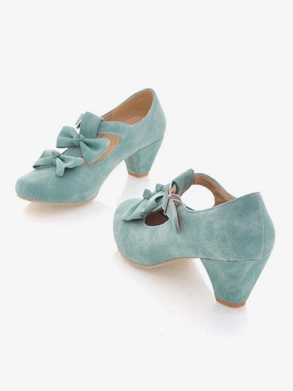 Sweet Lolita Shoes Bows Prism Heel Lolita Pumps - Image 8