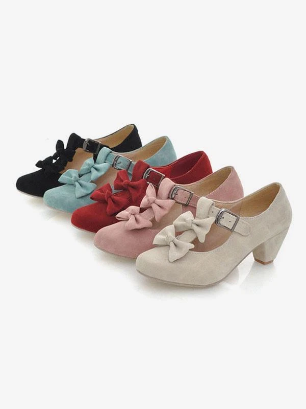 Sweet Lolita Shoes Bows Prism Heel Lolita Pumps - Image 9