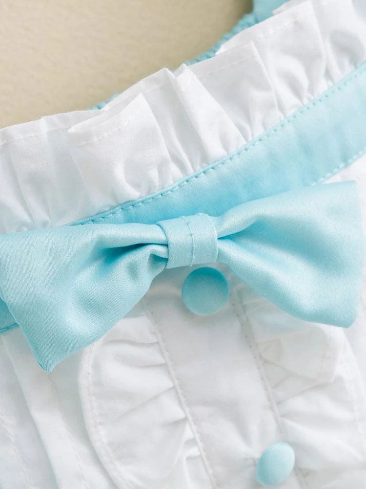 Sweet Lolita Dress JSK Satin Aqua Sleeveless Lolita Jumper Skirt - Image 6