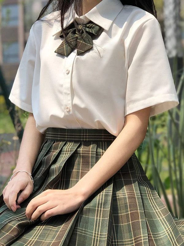 School Uniform JK Outfit Green Cotton Anime Merchandise - Image 2