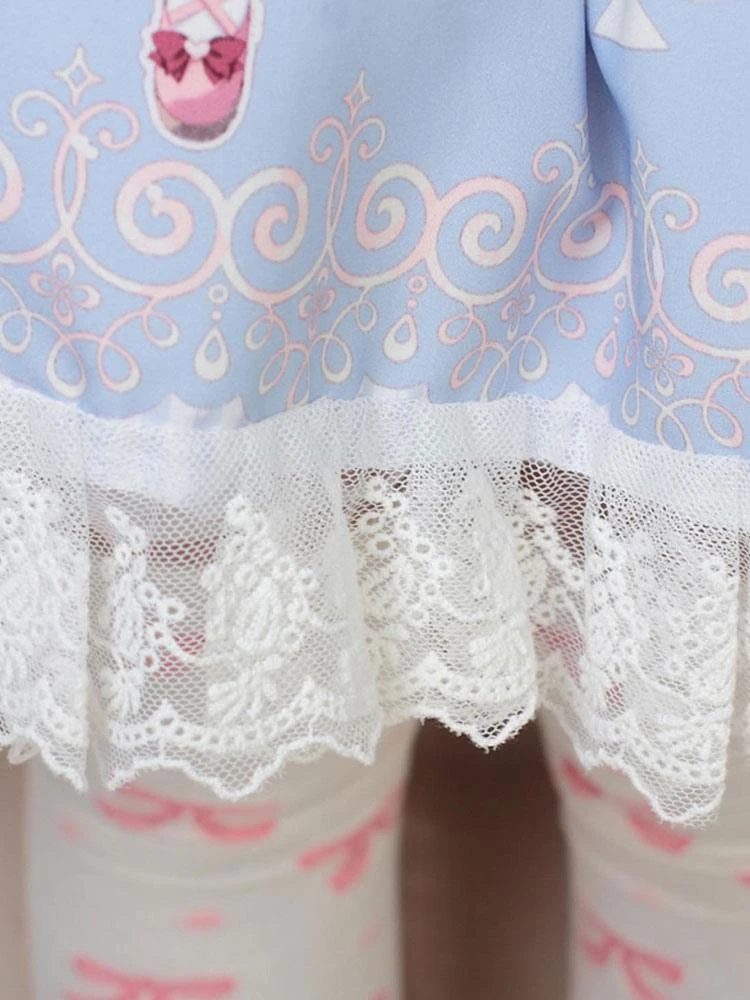 Classic Lolita JSK Dress Light Sky Blue Pearls Bows Lolita Jumper Skirts - Image 9