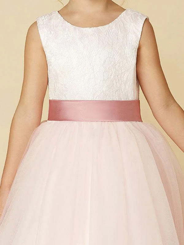 Flower Girl Dresses Jewel Neck Sleeveless Buttons Formal Ivory Kids Tulle Pageant Dresses Free Customization - Image 2