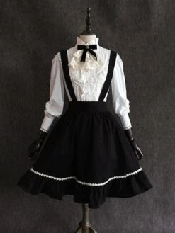 Classic Lolita SK Little Devil Chiffon Frill Black Lolita Skirt