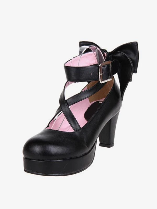 Sweet Platform Heels Lolita Shoes Ankle Straps Round Toe - Image 3