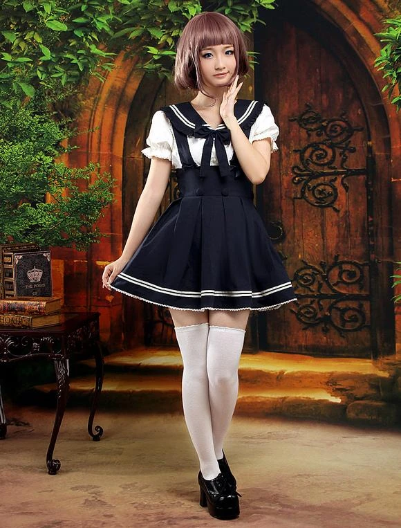 Sweet Multi Color Bow Short Sleeves Cute Lolita Outfits - Image 2