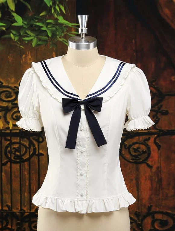 Sweet Multi Color Bow Short Sleeves Cute Lolita Outfits - Image 8
