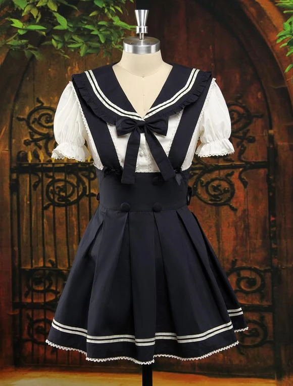 Sweet Multi Color Bow Short Sleeves Cute Lolita Outfits - Image 11