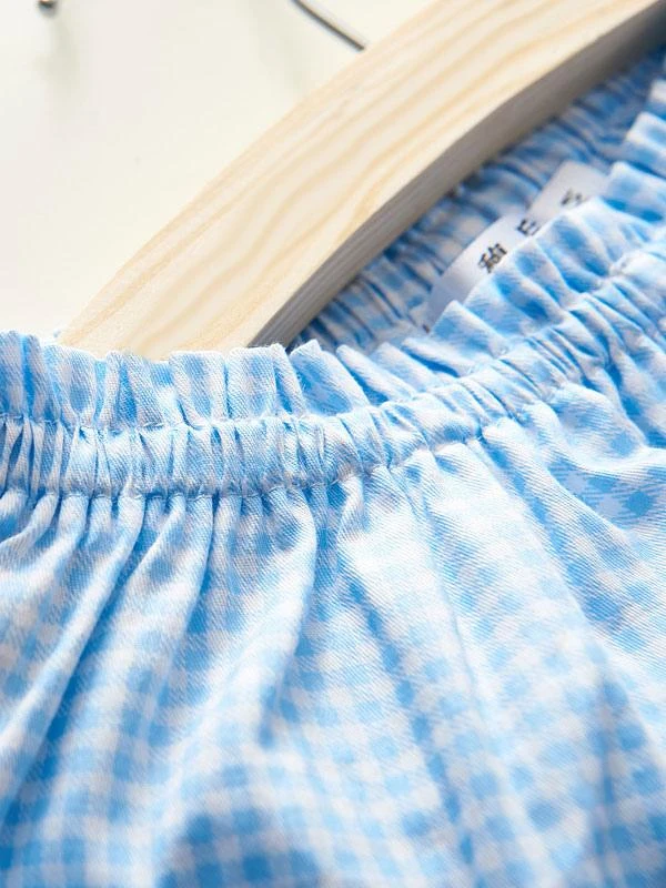 Sweet Lolita Bloomer Light Blue White Ghingham With White Trim - Image 4