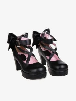 Sweet Platform Heels Lolita Shoes Ankle Straps Round Toe