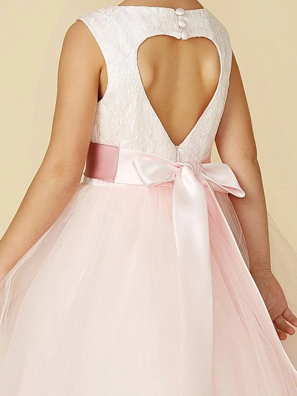 Flower Girl Dresses Jewel Neck Sleeveless Buttons Formal Ivory Kids Tulle Pageant Dresses Free Customization - Image 3