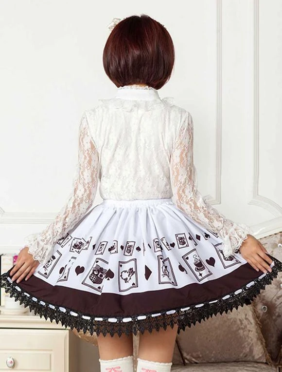 Lolitashow Chocolate Printed Polyester Lolita Skirt For Girls - Image 5