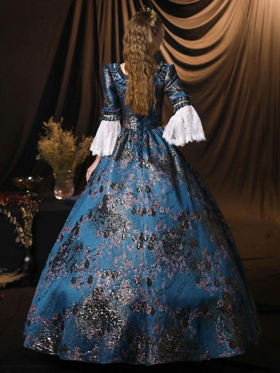 Rococo Victorian Prom Dress Retro Costume Dress Flare Sleeves Masquerade Lace Cotton Cosplay Costume Carnival - Image 5