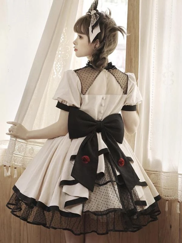 Sweet Lolita Dress Cotton Short Sleeves Jumper Sweet Lolita Dress - Image 3