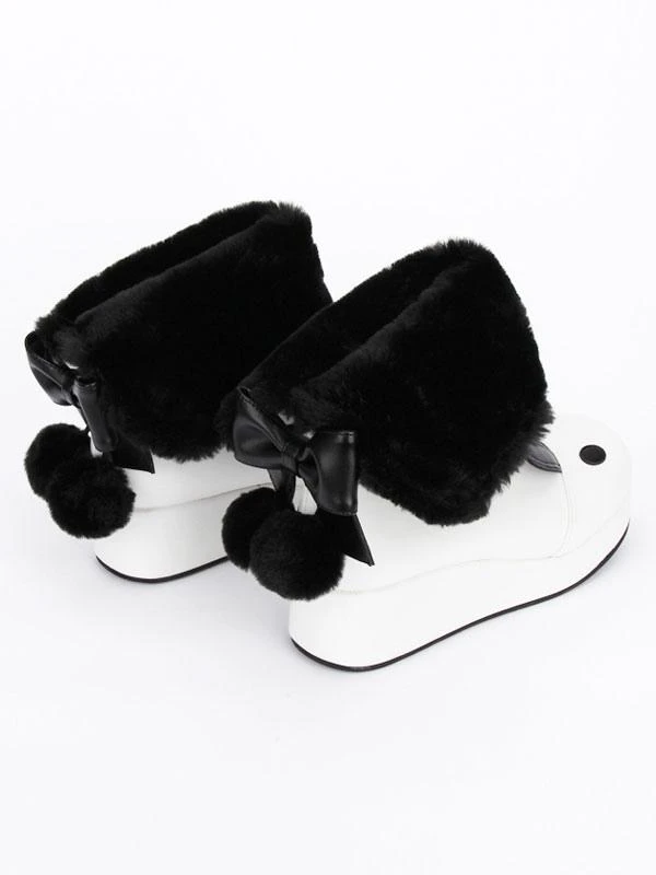 Sweet Lolita Boots Bunny Ears Round Toe PU Leather Lolita Cutie Platform Shoes - Image 3