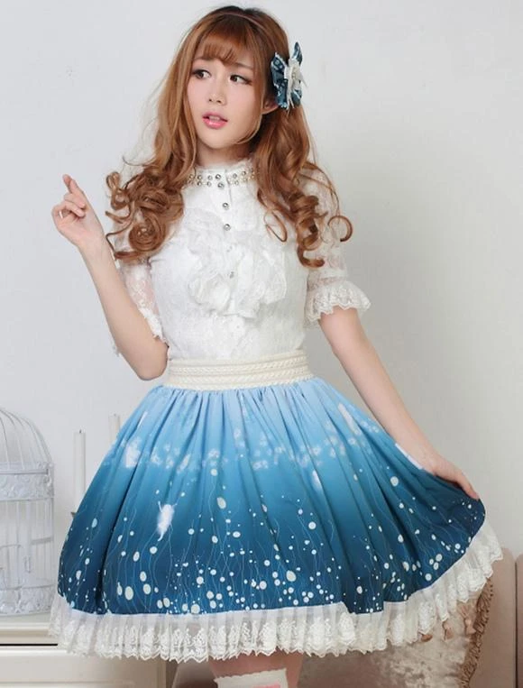 Lolitashow Sweet Lolita Skirt Wizard Of The Night Kawaii Lolita SK Lolita Skirt - Image 2