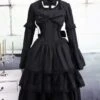 Black Cotton Gothic Lolita Dress