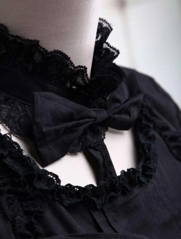 Black Cotton Gothic Lolita Dress - Image 5