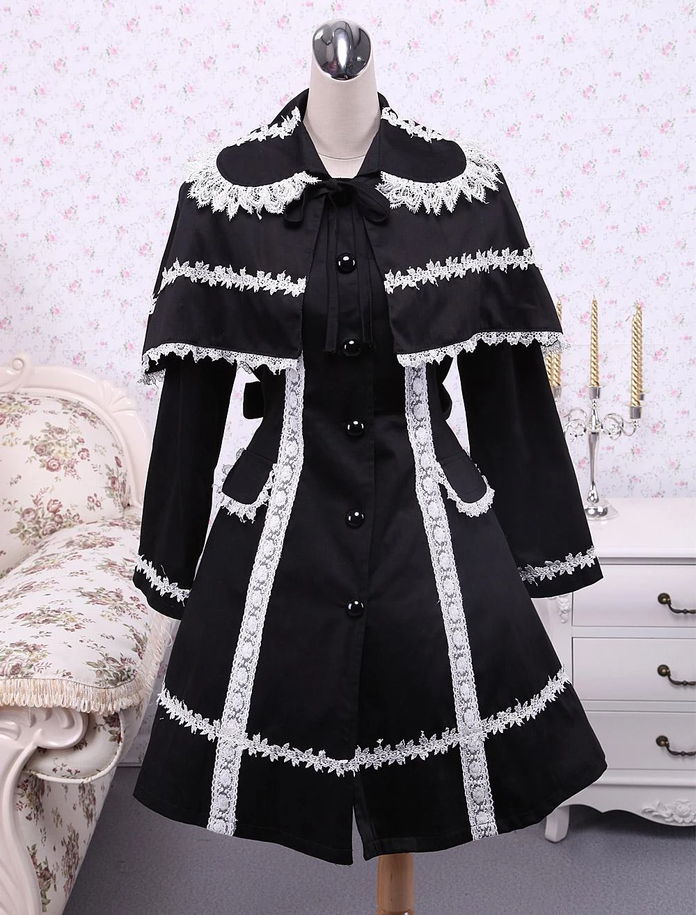 Lolitashow Black Cotton Lolita Jacket