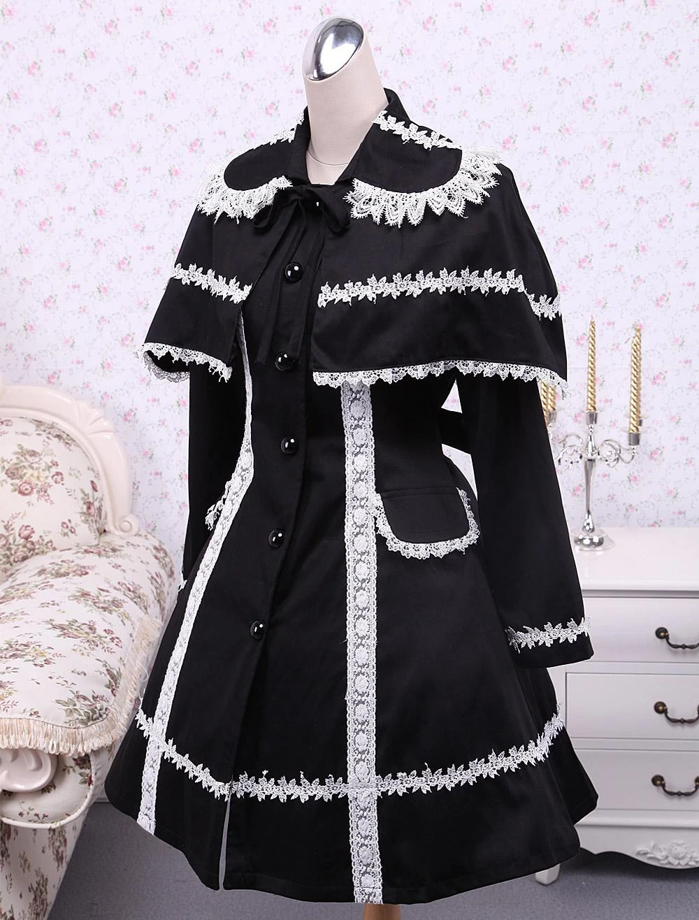Lolitashow Black Cotton Lolita Jacket - Image 2