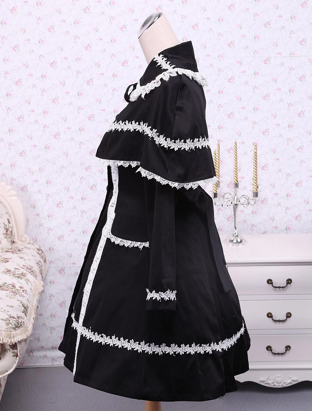 Lolitashow Black Cotton Lolita Jacket - Image 3
