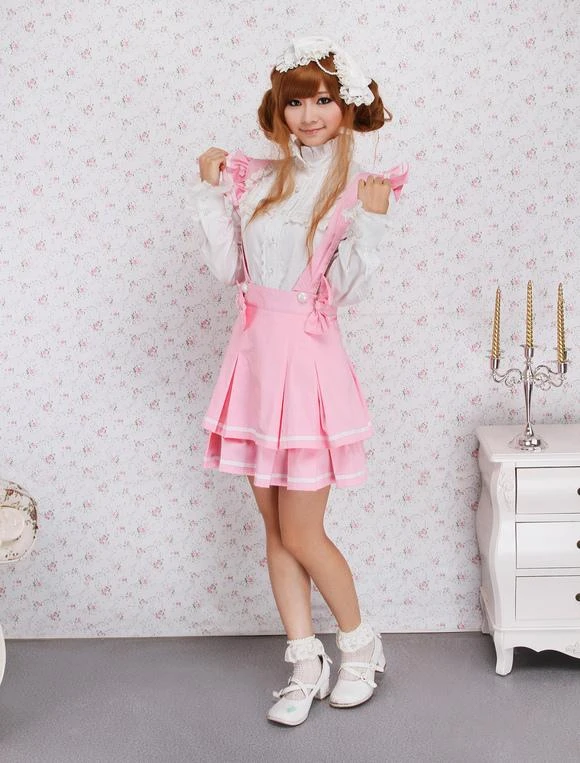 Lolitashow Pink Cotton Multi Layer Lolita Skirt - Image 3