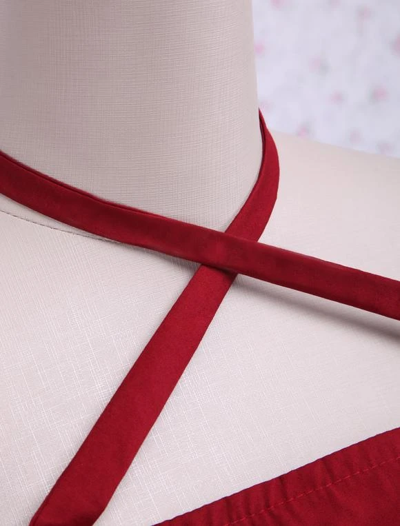 Lolitashow Cotton Red Bow Classic Lolita Dress - Image 4