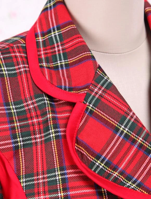 Lolitashow Cotton Red Gingham School Lolita Top And Skirt - Image 5