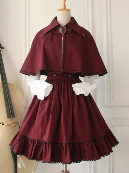 Gothic Lolita Vintage Cape Military Style Cross Regression Victorian Cape - Image 2