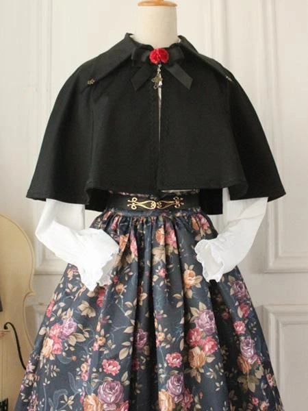 Gothic Lolita Vintage Cape Military Style Cross Regression Victorian Cape - Image 3