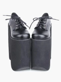 Gothic Black Lolita High Platform Shoes Heels With Shoelace