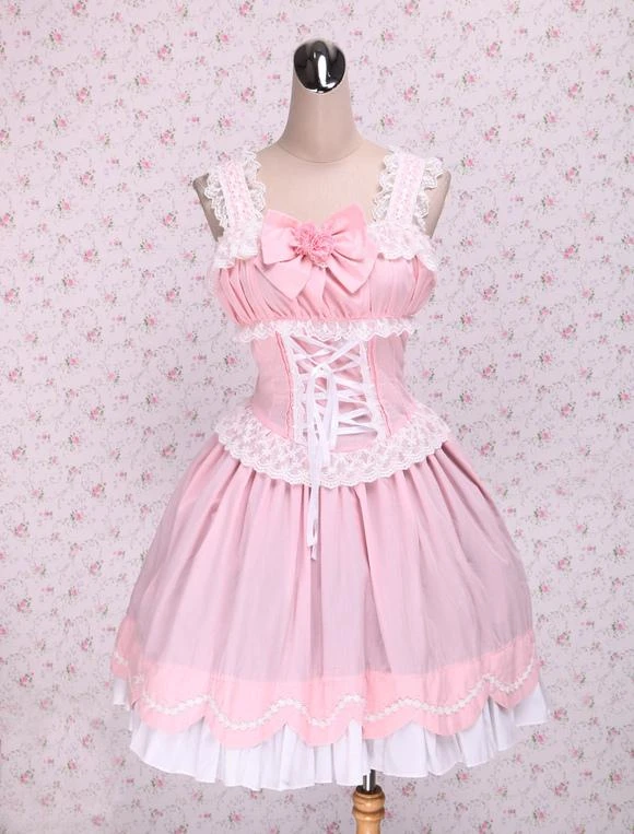 Lolitashow Sweet Ruffles Sleeveless Cotton Lolita Dress - Image 5